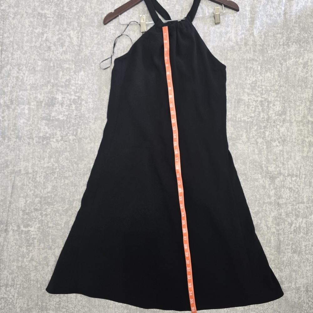 Theory Nayline R Crepe Tie-Waist High-Low Halter Dress, Black - Size 6 - Picture 3 of 8